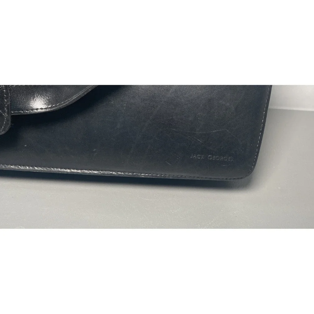 Black Leather Executive Professional Briefcase by Jack‎ Georges